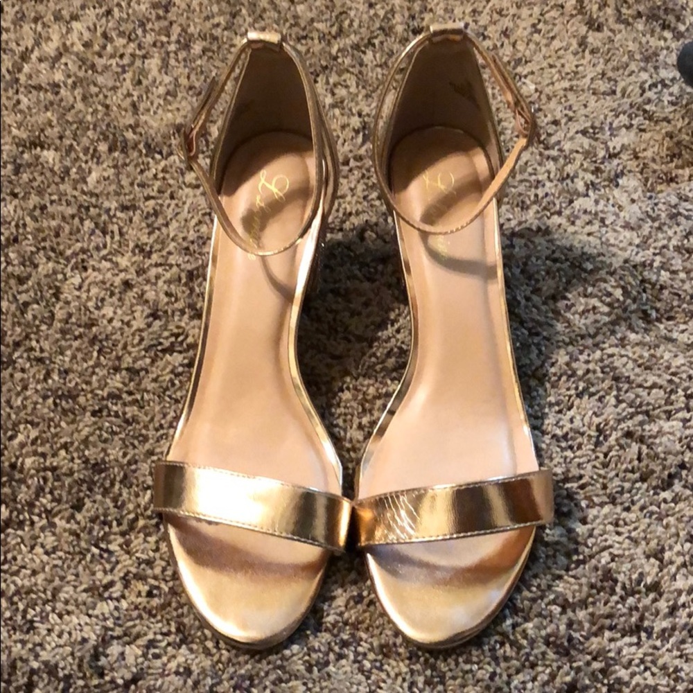 Rose gold high heels